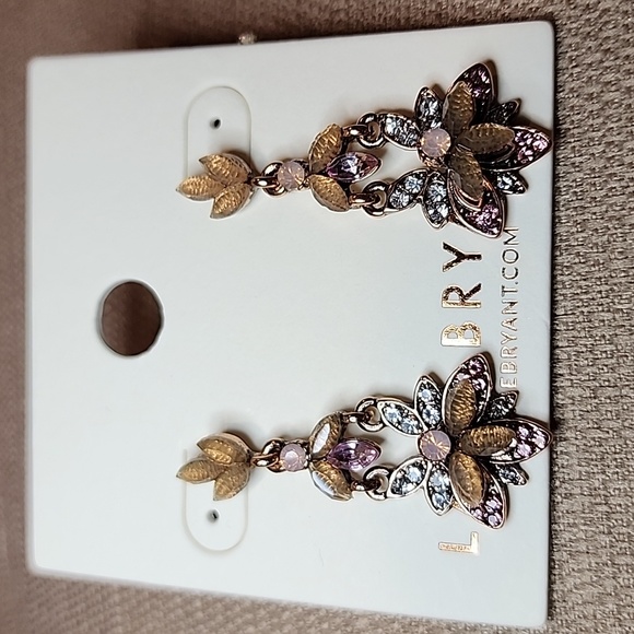 New Lane Bryant Rose-Tone Stone Embellished Earrings - Picture 2 of 5